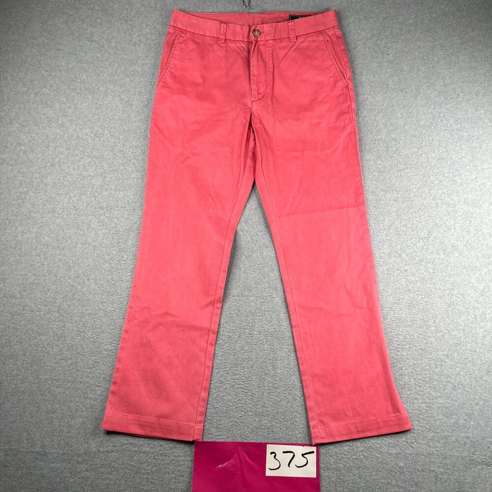 Vineyard Vines Slim Fit Breaker Pants Pink Chino Pants Mens 32x32 *SEE